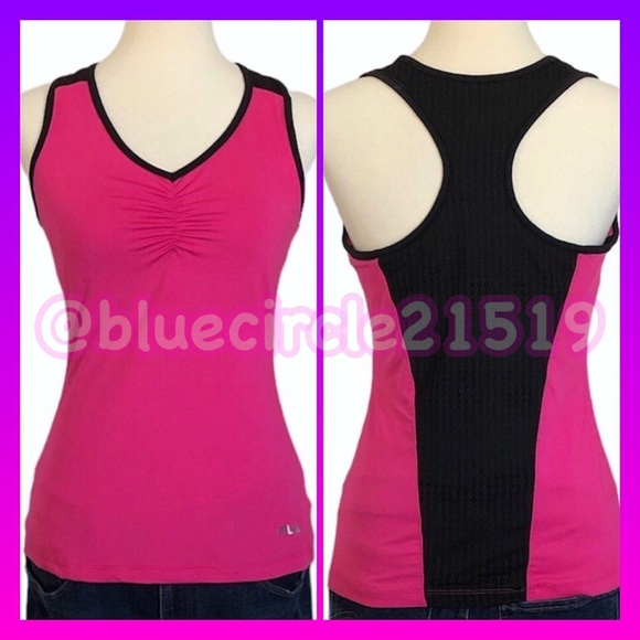Fila Tops - Fila Bright Pink and Black Racerback Workout Top
•Size Medium